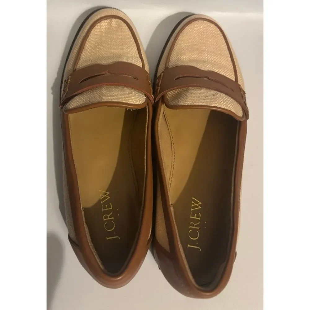 J. Crew Woven loafers in Natural Raffia